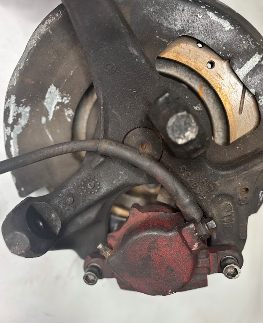 Front Spindles with Brake Rotor & Caliper Set β Drilled & Slotted