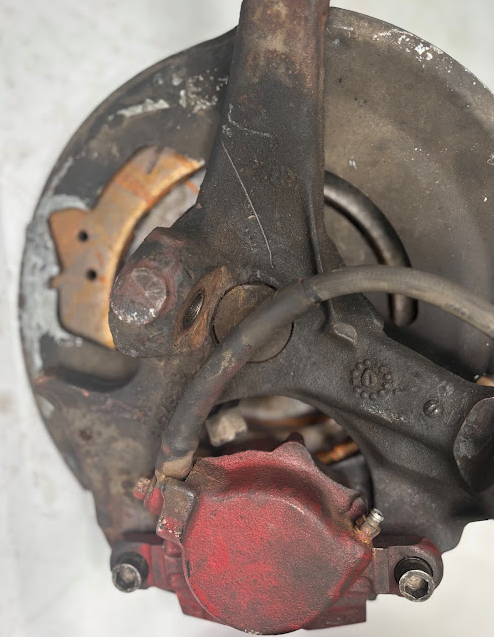 Front Spindles with Brake Rotor & Caliper Set β Drilled & Slotted