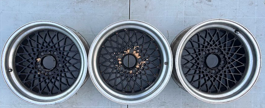 OEM Trans Am 16x8 Black Mesh Wheels – 2 Rear / 1 Front – Rare Matching Set