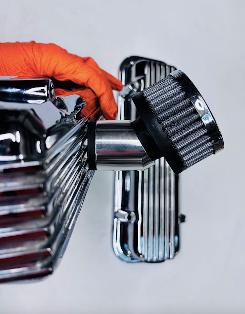 Chromed Stock Valve Covers w/ Metco Breather