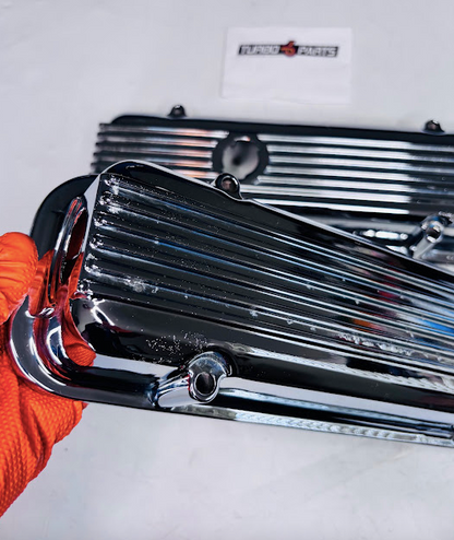 Chromed Stock Valve Covers w/ Metco Breather