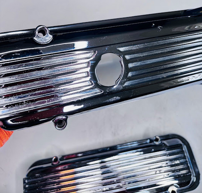 Chromed Stock Valve Covers w/ Metco Breather