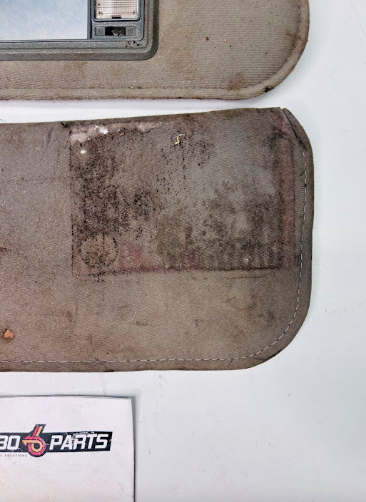 Used 1986–1987 Gbody Sun Visor Set with Mirror and Light – Gray Cloth Pair  (Driver & Passenger)