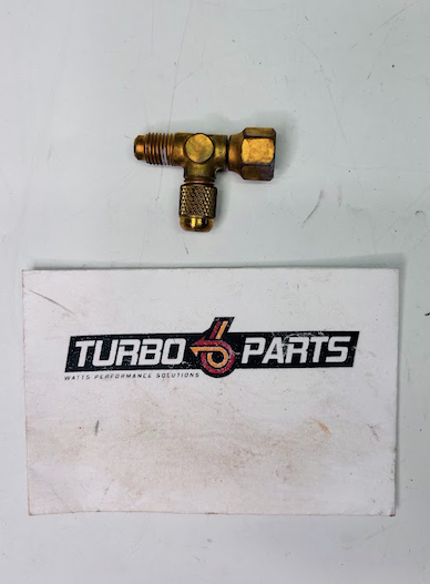 Caspers Electronics Schrader Tee – Brass Pressure Test Fitting (Part #102071)