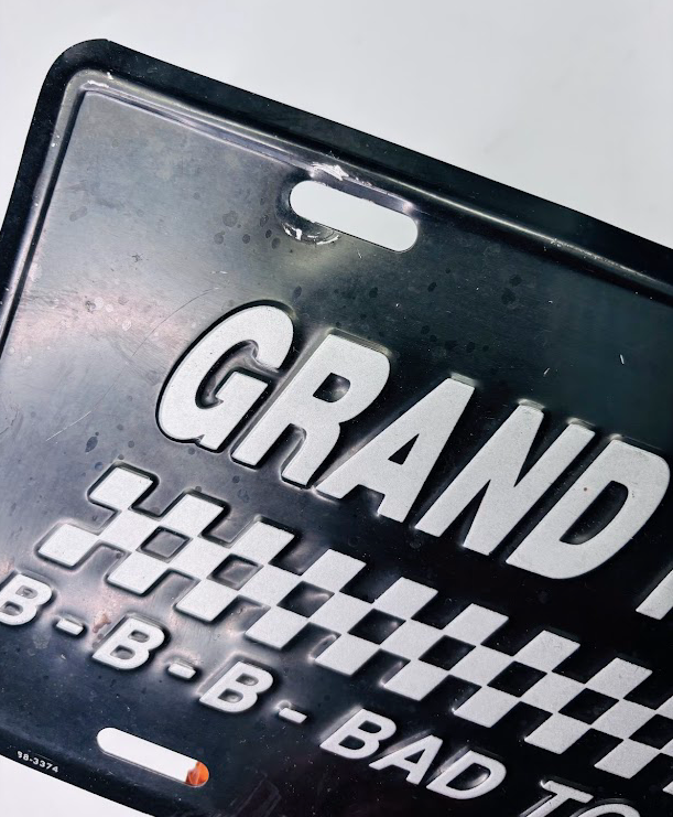 Grand National “B-B-B-Bad to the Bone” Front Plate (Stamped Aluminum)