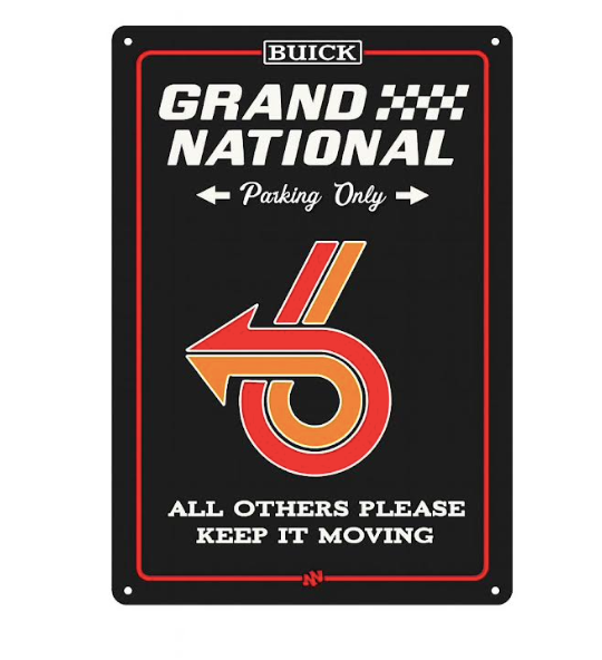 Grand National “Parking Only” Shop Sign (10” x 14”)