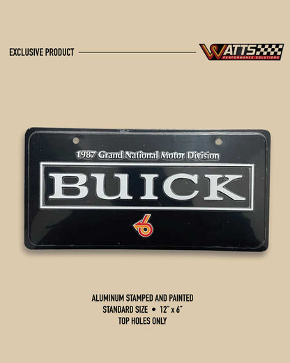 Buick Turbo 6 Front License Plate (Stamped Aluminum)